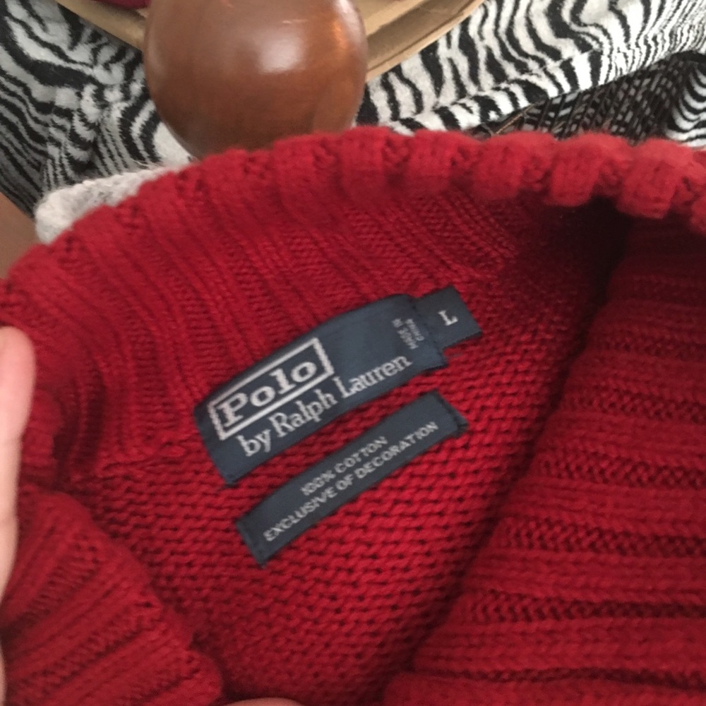 Red large polo Ralph Lauren sweater - Picture 3 of 3